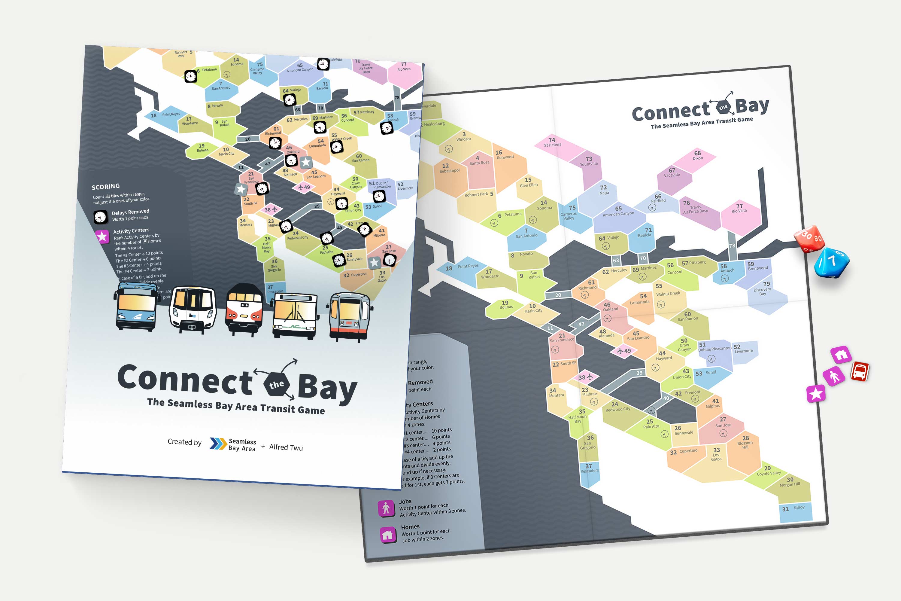 Connect the Bay Board Game Art Direction and Marketing by Theysaurus