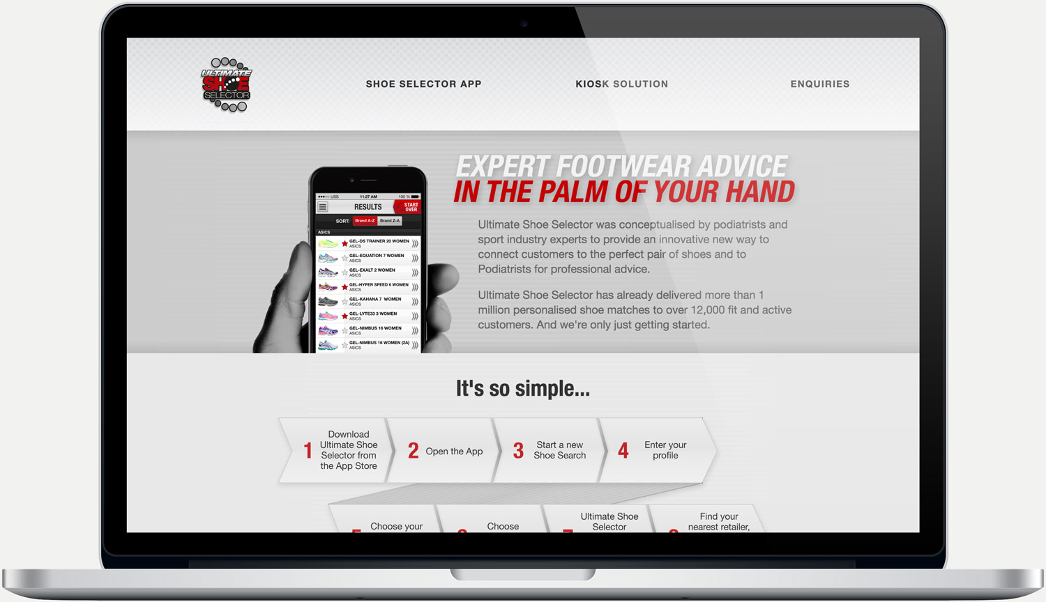 Shoe Selector website design by Theysaurus